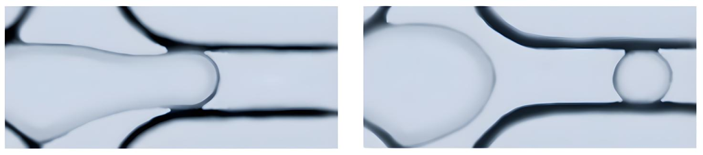 液滴在芯片局部生成过程